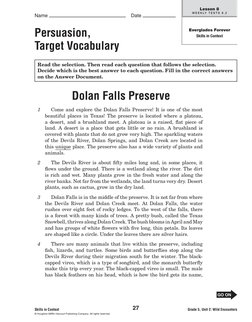 Skills in Context
© Houghton Mifflin Harcourt Publishing Company. All rights reserved.
Grade 5, Unit 2: Wild Encounters
Name