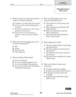 Name 
 Date 
Grade 5, Unit 2: Wild Encounters
   
'//.
Lesson 8
W E E K LY  T E S T S  8 . 4
Skills in Context
© Houghton Mif