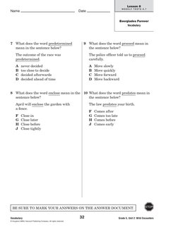 Name 
 Date 
Vocabulary
© Houghton Mifflin Harcourt Publishing Company. All rights reserved.
Grade 5, Unit 2: Wild Encounters