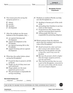 Name 
 Date 
Grade 5, Unit 2: Wild Encounters
 
Lesson 8
W E E K LY  T E S T S  8 . 9
34/0
Comprehension
© Houghton Mifflin H