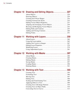 Contents
iv
Chapter 10
Drawing and Editing Objects . . . . . . . . . . . 227
About Objects . . . . . . . . . . . . . . . . .