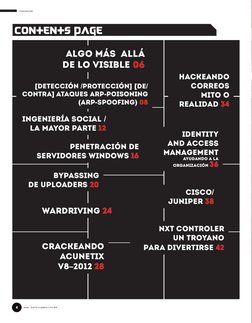 Algo más  allá 
de lo visible 06
CONTENTS PAGE
[Detección /protección] [de/
contra] ataques ARP-Poisoning 
(ARP-Spoofing) 08