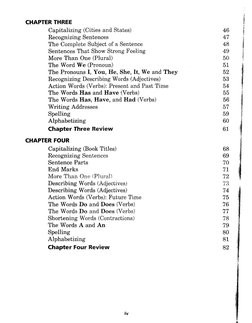 CHAPTER THREE 
Capitalizing (Cities and States) 
Recognizing Sentences 
The Complete Subject of a Sentence 
Sentences That Sh