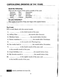 CAPITALIZING (MONTHS OF THE YEAR) 
Re~dthe following: 
Here are the names of the twelve months ofthe year. 
January 
May 
..