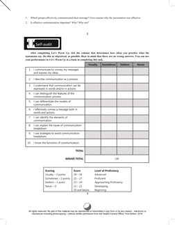 1.
Which groups effectively communicated their message? Give reasons why the presentation was effective.
2.
Is effective comm