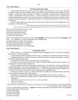 BL01P08
Leia o texto abaixo.
Os leões da princesa Jade
Jade é uma princesa muito jovem. Seu maior prazer é acordar cedo e ir