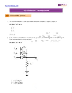 byjusexamprep.com  (https://byjusexamprep.com/)
 
1 
 
 Digital Electronics GATE Questions 
 
1. The minimum number of 2-in