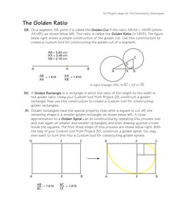 The Golden Ratio
29. On a segment AB, point X is called the Golden Cut if the ratio AB/AX = AX/XB (where
AX>XB), as shown bel