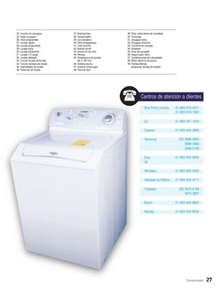 Consumidor 27
24. Función sin enjuague
25. Super enjuague
26. Inicio programado
27. Lavado rápido
28. Lavado programado
29. L