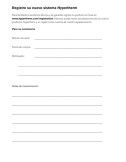 Registre su nuevo sistema Hypertherm
Para facilitarle la asistencia técnica y de garantía, registre su producto en línea en