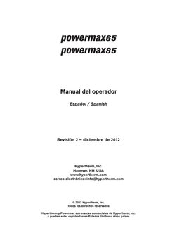 Manual del operador
Español / Spanish
Revisión 2 – diciembre de 2012
Hypertherm, Inc. 
Hanover, NH  USA 
www.hypertherm.com