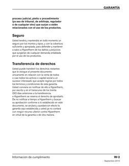 Tabla de contenido
powermax65/85  Manual del operador	
v
GARANTíA
Septiembre 2010
Información de cumplimiento 
W-3
proceso ju