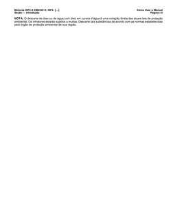 Motores ISF2.8 CM2220 E; ISF2. [...]
Como Usar o Manual
Seção i - Introdução
Página i-3
NOTA: O descarte de óleo ou de água c