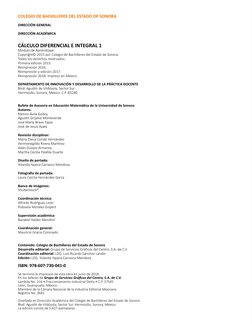 COLEGIO DE BACHILLERES DEL ESTADO DE SONORA
DIRECCIÓN GENERAL
DIRECCIÓN ACADÉMICA
CÁLCULO DIFERENCIAL E INTEGRAL 1 
Módulo de