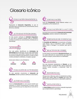 PRELIMINARES
7
ACTIVIDAD 1
SD1-B1
Con este gráfico identificarás las Actividades de 
Aprendizaje dentro del texto, con las cu