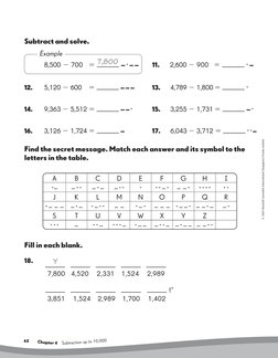62     
   Chap
ter 4
  Su
btraction up to 10,000
© 2009 Marshall Cavendish International (Singapore) Private Limited
Subtrac
