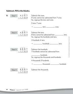 64     
   Chap
ter 4
  Su
btraction up to 10,000
© 2009 Marshall Cavendish International (Singapore) Private Limited
Subtrac