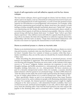 6
ATTACHMENT
Levels of self-organisation and self-reflective capacity and the four shame
subtypes
The four shame subtypes, th