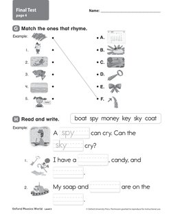 Name: ______________________________________
Final Test
page 4
OXford Phonics World  Level 3	
© Oxford University Press. Perm