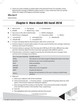 7
© Cambridge University Press
	
5.	 Charts are used to display or analyse data in the pictorial format. For example, a char
