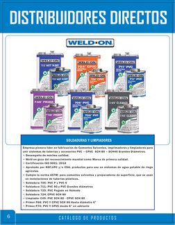 C A T Á L O G O   D E   P R O D U C T O S
6
DISTRIBUIDORES DIRECTOS
Empresa pionera líder en fabricación de Cementos Solvente