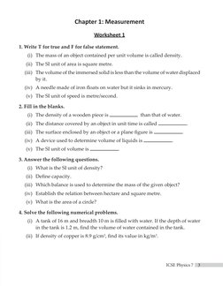 ICSE Class 7 Physics Worksheets Overview | PDF | Heat | Sound