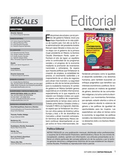 1
  | NOTAS FISCALES
OCTUBRE 2024
Editorial
DIRECTORIO
Director  General 
Lic. Arturo Esquivel Spíndola
CONSEJO EDITORIAL
C.P