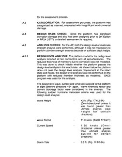 for the assessment process. 
CATEGORIZATION: For assessment purposes, the platform was 
categorized as manned, evacuated with