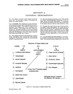OVERWAUL MANUAL-AVCO LYCOMING DIRECT DRIVE AIRCRAFT ENGINES
Section 2
Generol Description
SECTION
2.
GE NERAL
DE SCRIPTION
2-