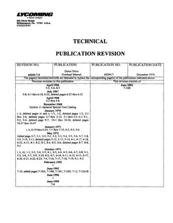 A Textmn Company
85~2 Oliver Street
Williamsport, PA. 17701
U.S.A.
570/323-6181
TECHNICAL
PUBLICATION REVISION
REVISION NO.
P