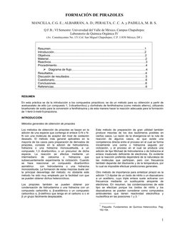 FORMACIÓN DE PIRAZOLES
MANCILLA, C.G. E.; ALBARRÁN, A. D.; PERALTA, C. C. A. y PADILLA, M. B. S.
 
Q.F.B.; VI Semestre: Unive