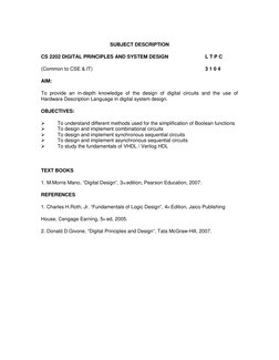 Digital Principles and System Design Syllabus | PDF | Computer Science ...