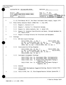 New York Power 
Authority 
CALCULATION NO. IP3-CALC-RPC-00298 
REVISION 
0 
Project 
IP3 
Page 
5 
of 
20 
Title Instr. Loop