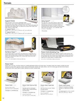 Terrain
Support Panels   
Quick and easy to use as strong, lightweight terrain 
understructure. Use to support raised areas a