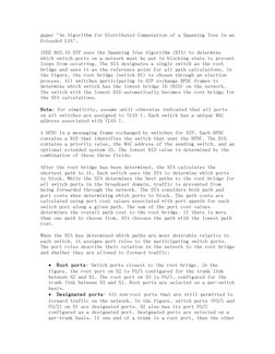 paper "An Algorithm for Distributed Computation of a Spanning Tree in an
Extended LAN".
IEEE 802.1D STP uses the Spanning Tre