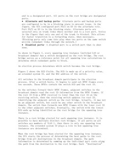 end is a designated port. All ports on the root bridge are designated
ports.

Alternate and backup ports- Alternate ports an