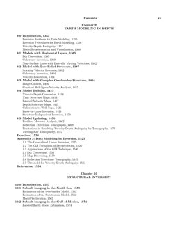 Contents
xv
Chapter 9
EARTH MODELING IN DEPTH
9.0 Introduction, 1353
Inversion Methods for Data Modeling, 1355
Inversion Proc