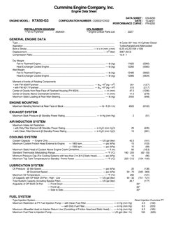 Cummins KTA50-G3 Engine Performance Data | PDF | Diesel Engine | Engines
