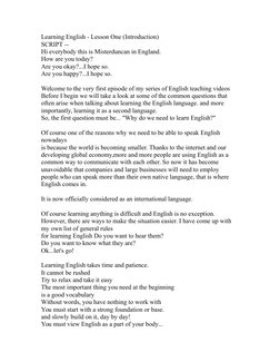Intro to Learning English: Lesson 1 | PDF | English Language | Languages