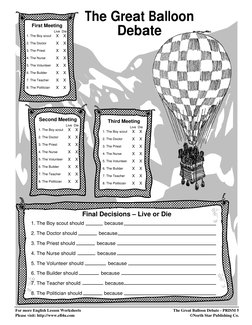 For more English Lesson Worksheets
Please visit: http://www.eﬂ4u.com
The Great Balloon Debate - PRISM 5
©North Star Publishin