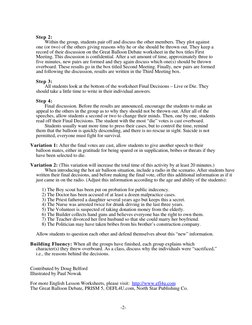 -2-
Step 2:
Within the group, students pair off and discuss the other members. They plot against
one (or two) of the others g