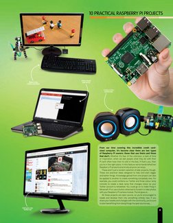 9
10 PRACTICAL RASPBERRY PI PROJECTS
Build a RasPi
web server
Make a stop 
motion animation
Create a voice 
synthesiser
Code