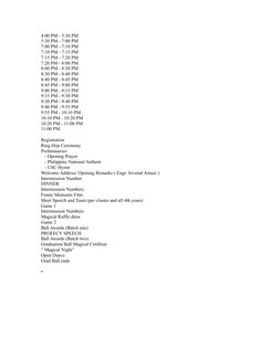 Grad Ball Program Flow Graduation Ball Program Flow | PDF