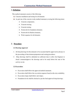 Concrete Works Method Statement Guide | PDF | Concrete | Specification ...