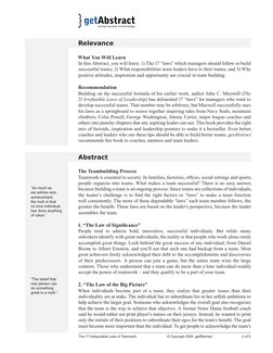 17 Indisputable Laws of Teamwork - Getabstract PDF | PDF | Mount ...
