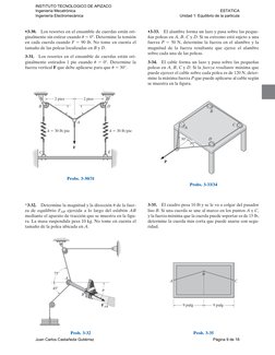 F
A
B
C
E
D
2 pies
2 pies
k  30 lb/pie
k  30 lb/pie
Probs. 3-30/31 
45
A
B
75
FAB
u
Prob. 3-32 
P
A
B
D
C
30
30
Probs.
