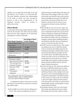 –
–
INTRODUCTION TO THE NCLEX-RN® ­­
whether you can apply that knowl-edge in the