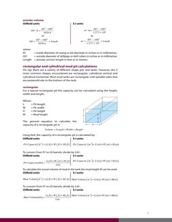 
annular volume
Oilfield units	
S.I units
                                or	
	
            	
                           or