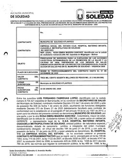 GRAN PACTO 
SOCIAL POR 
SOLEDAD 
ALCALDIA MUNICIPAL 
DE SOLEDAD 
CONTRATO INTERADMINISTRATIVO PARA LA EJECUCION DE LAS ACCION