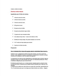  
madera o tabla de madera.
madera o tabla de madera.
Chorizo criollo mezcla
Chorizo criollo mezcla
,n"redientes para -. +ilo